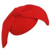 Ladies Fancy Wool Felt Skiva Stor Bowknot Fascinator Church Dress Cocktail Party Solid Color Hat A194