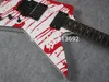 Ltd DJ600 Atreyu Dan Jacobs Tear Blood White Explorer Electric Guitar Emg Pickups Bat Inlay Floyd Rose Tremolo Bridge Black Hardw9189604