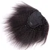 Ny ankomst Kinky Straight Ponytail Hair Extension Real Human Hair Drawstring Pony Tail Hairpiece 100g-160g Natural Black 1B #