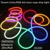 RGB Flat Led Rope Light DC24V Neon Strip Rope Light Led Rope Lights 60leds/m 20m/roll LED Neon Light With RGB Controller 2Rolls