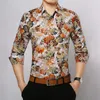 Vestido masculino camisas por atacado- 2021 manga longa floral homens camisa de algodão moda turn-down botão colarinho homens roupas vintage vintage camisas1