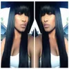 African American Synthetic Lace Front Wig With Bangs Straight Lace Front Wigs For Black Women Female Wig Glueless Front Lace Wig