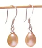 10 Par / Lot Pink Pearl Kolczyki Silver Hook Dynda Żyrandol Dla Kobiety Moda Prezent Rzemiosło Biżuteria C03 *