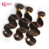 #4 couleur Ombre brésilienne vague de corps cheveux paquets Ombre vierge cheveux humains tisse 3 paquets Extensions de cheveux livraison gratuite