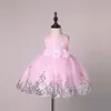 Moda Formal Recém-nascido Vestido de Noiva Bebê Padrão de Arco para Criança 1 Anos Festa de Aniversário Batismo Vestido Roupas