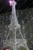 10 stks / partij Gratis Verzending Candelabra CenterPiece Eiffel Tower Crystal Candle Houder 37 "Lang
