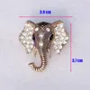 Vintage elefant broscher halsduk pin glänsande kristall rhinestone djur brosch för kvinnor män broscher smycken guldpläterade stift