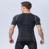 Strak pak herensport, comfortabel, sneldrogend ademend draaiende instructeur pak, Europa en de Verenigde Staten Heren Fitness T-shirt Sh