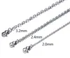 100pcs Lot Fashion Women's Wholesale in Bulk Silver Stainless Steel Welding Strong Thin Rolo O Link Necklace Chain 2mm /3mm wide