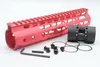 Red Anodized 7/9/10/12/13.5/15'' inch Keymod Handguard Rail Free Floating Picatinny Mount System Steel Barrel Nut