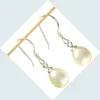 10 Par / Lot White Pearl Kolczyki Silver Hak Dynda Żyrandol Dla Kobiety Moda Prezent Rzemiosło Biżuteria C01