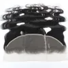 7a Virgin Body Wave Lace Frontal Closure Human Hair Brazylijskie Koronki Fronts 13 * 4 1B Środkowej części Peruwiańskie Koronki Frontals Włosy 8 "-20"