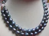 äkta vacker tahitisk 11-13mm naturligt svart barock pärlhalsband