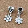 100Pcs Alloy Ancient Silver Flower Charms Pendants For Jewelry Making Bracelet Necklace DIY Accessories 9.5*25mm A-119a