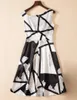 Geometric Print Women Asymmetrical Dress Sleeveless Casual Dresses 10K671