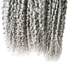 Extensions de cheveux gris tissent des paquets de cheveux humains bouclés crépus 3 PCS/LOT tissages de cheveux brésiliens vierges, Double dessiné, sans perte