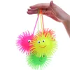 2017 LED émettant de la lumière hérisson boule en peluche boule élastique Hlashing boule poilue Vent jouets enfants jouets 24 pcs/lot