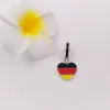 Andy Jewel 925 Silber Perlen Deutschland Herz Flagge Anhänger Charm passend für europäische Pandora-Schmuckarmbänder Halskette zur Schmuckherstellung 791545ENMX