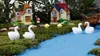 30pcs Shiping entièrement dessin animé Mini Swan Garden Miniatures Resin Handcraft Figurin pour décoration de mariage ou table d'accueil GARD6707027