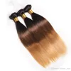 New Arrival Color 1B / 4/27 Ombre Włosy Uwagi Brazylijskie Proste Ludzkie Przedłużanie Włosów 100 g / szt. Remy Wiązki włosów