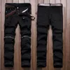 Wholesale-Men Stylish Ripped Jeans Zipper Hollow Out Biker Classic Skinny Slim Straight Denim Trousers