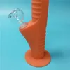 Pomarańczowy Mini Silikonowe Bongi Wody dziesięć Kolory z 14mm Zestaw szkła Rury wodne Niepowiedziane Bongs Bubbler Pipes