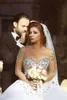 Suknie ślubne z długimi rękawami z kryształami wiosennymi sukienkami quinceanera kryształy vintage mridal sukienki do tylnej sukni balowej vestidos de312o