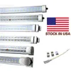 8ft led v-shaved 72W Integrated G13 R17D T8 led light SMD2835 384Pcs 7200LM Super Bright 8 foot led tubes AC85-265V UL DLC