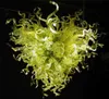 Heart Shape Green Blown Glass Chandelier Lamps Chihuly Style Iatly Designed LED Light Source Modern Art Chandelier for Wedding Decor LR013