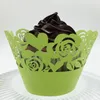 wedding favors rose Laser cut Lace Cup Cake Wrapper Cupcake Wrappers For Wedding Birthday Party Decoration 12pc per lot