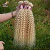Wefts 100% mänskliga hårförlängningar dubbla inslag remy blond väv #613 mixd längder kinky lockigt irina hår 100 g/pc 3 st/parti dhl
