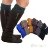 Wholesale-新しいFashionwomen Winter Socksボタンかぎ針編みニットブーツソックストッパーカフス22L6 84RH