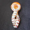 4 tums längd 70g glassked pipor Frit Head Wrap Double Donut Mini Twist Handgjorda Skedrör