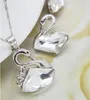 18K Gold Silver Plated Swan Austrian Crystal Necklace Earrings Jewelry Sets for Women Wholesale Price