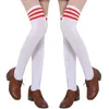 Wholesale-New Sexy Girl Thigh High Cotton Socks Women\'s Striped Over Knee Girl Lady Stocks