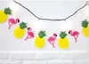 Hawaiian Tropical Flamingo Pineapple Banner Felt Flag Garland Bunting Summer Mariage de Noël Hen de Noël Nuit Baby Shower Decorat1580681