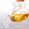 1 peça 600ml resistente ao calor com alça alta flor café vidro bule de chá florescendo bules de vidro chinês j101129304643