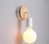 Fer corridor chambre chevet lampe de mur créatif conduit simple petite lampe murale en bois massif