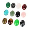 Partihandel Lot 10st slumpmässig 18 * 25 mm blandad ädelsten gul brun tigerögonpärlor oval flatback cabochon för unisex-vuxna smycken gör