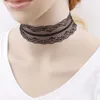 Black White Plain Lace Choker Necklace Gothic Vintage Wide Ribbon Handmade Neckless Jewelry Collar Nacklace For Women