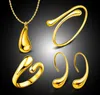 Hot Sale Plated 925 Silver Gold Drop Halsband Armband Earring Ring Fashion Party Wedding Jewelry Set