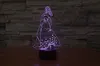 3D Prenses 3D Gece Işık 7 Renk Değişikliği Led Masa Lambası Kızlar için Noel Oyuncak Hediyesi9274390