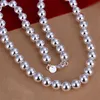 Cadeau de Noël entièrement le plus bas 925 Fashion Sterling Fashion 10 mm Collier solide Set QS050280R