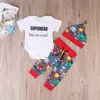 Ropa de dibujos animados para bebés, trajes para niños, mameluco de algodón de manga corta + pantalones + sombrero, 3 uds., conjuntos de ropa para niños, conjunto de ropa para bebés recién nacidos