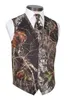 Camo Groom Västar V Neck Herrens land Bröllop Ytterkläder Vest Camouflage Slim Fit Herrvästar (Vest + Tie) Skräddarsydd Fader och Son