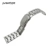 JAWODER Watch band 12 14 16 18 20 22 24mm Pure Solid Stainless Steel Polishing+Brushed Watch Band Strap Deployment Buckle Clasp Bracelets