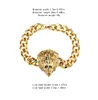 Pulseira de cabeça de leão banhada a ouro masculina nova moda legal hip hop prata cor de ouro joias masculinas de alta qualidade para presentes de natal