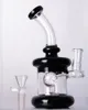 Renkli nargile yağ dab cam beher bongs ile 14mm eklem siyah su boruları