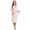 Kvinnors Sleepwear Wholesale- Ekouaer Warm Robes för Kvinnor 2021 Vinter Sexig Robe Bathrock Nightgown Pink och Grey Princess M XL1