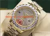 Luksusowy Wristwatch Moda Nowy Mężczyzna 18038 18K Żółte Złoto Większe Diamenty 41mm Watch Automatyczne męskie zegarek